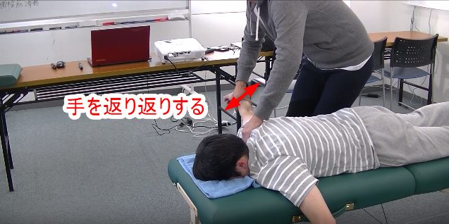 手を返り返りする