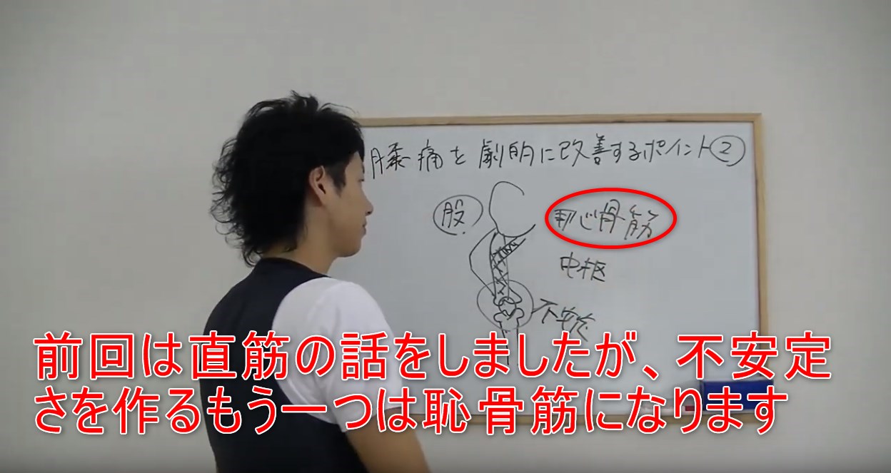 36-03_前回は直筋の話をしましたが、不安定さを作るもう一つは恥骨筋になります