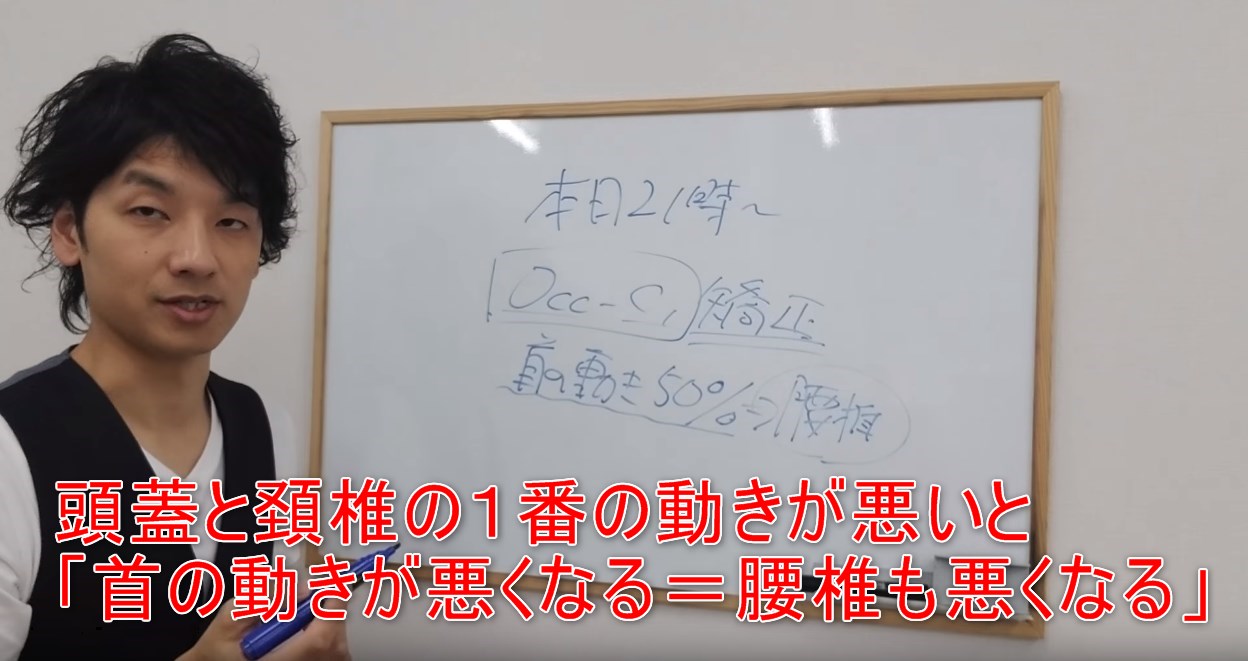38-06_頭蓋と頚椎の１番の動きが悪いと「首の動きが悪くなる＝腰椎も悪くなる」