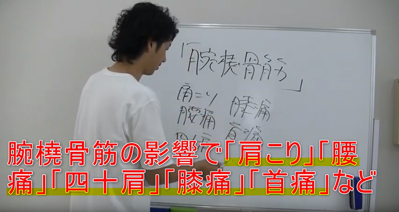 53-04_腕橈骨筋の影響で「肩こり」「腰痛」「四十肩」「膝痛」「首痛」など