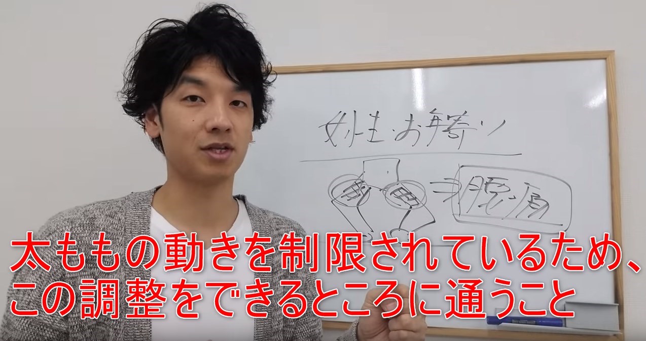 55-06_太ももの動きを制限されているため、この調整をできるところに通うこと